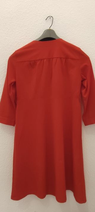 Vestido H&M Coral Talla 38 Crepé