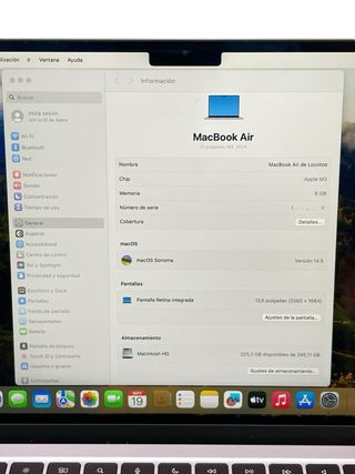 MacBook Air 13” M3 (A3113) 256GB SSD 8GB Plata