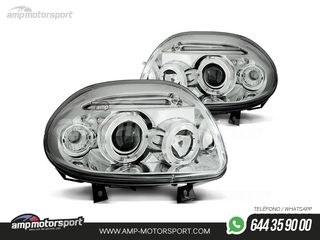FAROS DELANTEROS OJOS DE ANGEL PARA RENAULT CLIO