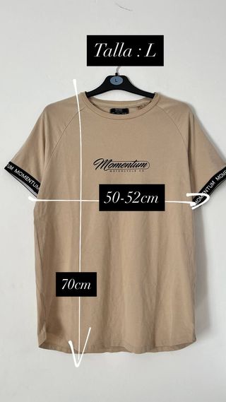 Camiseta Marrón Bershka Talla L