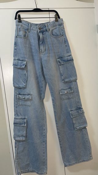 Jeans cargo blu