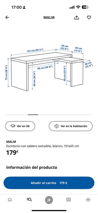 Mesa de escritorio blanca de madera Ikea 