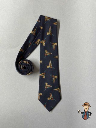 Corbata de lana con estampado de patos
