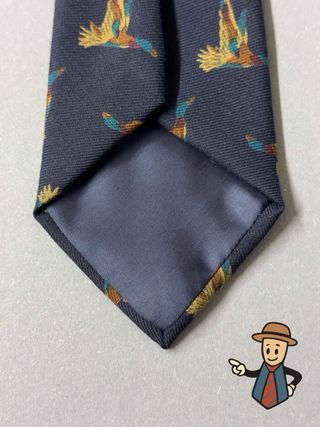 Corbata de lana con estampado de patos