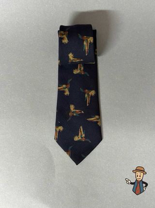 Corbata de lana con estampado de patos