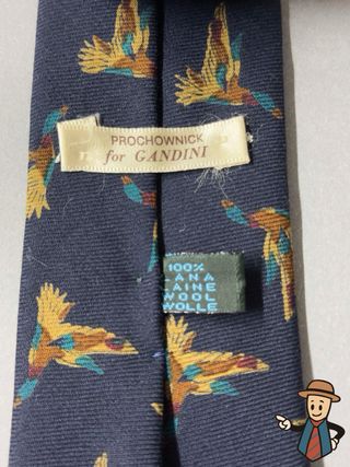 Corbata de lana con estampado de patos