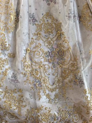 Traje Fallera Niña Rosa y Dorado