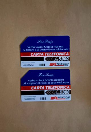 2 Schede Telefoniche Lire 5000 anno 1997