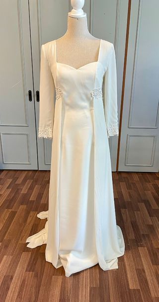 Vestido de Novia Blanco roto Manga Larga