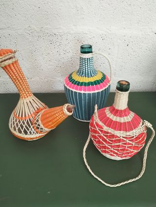 Porrón Vintage Naranja y Blanco