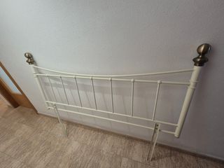 Cabecero de cama 135cm metal blanco
