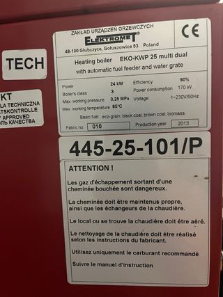 Calefacción Biomasa + depósito de 500 litros