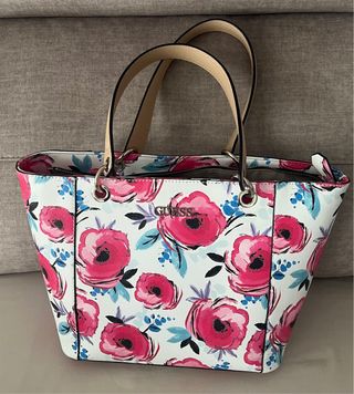 Bolso Guess Flores Rosa y Blanco