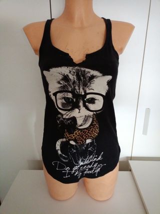 Camiseta Gato con Gafas