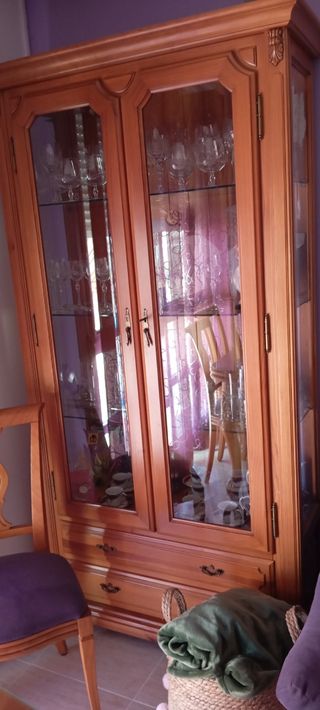Vitrina de madera y cristal