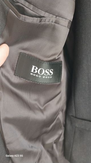 Traje Boss Gris Completo Chaleco y Pantalón 
