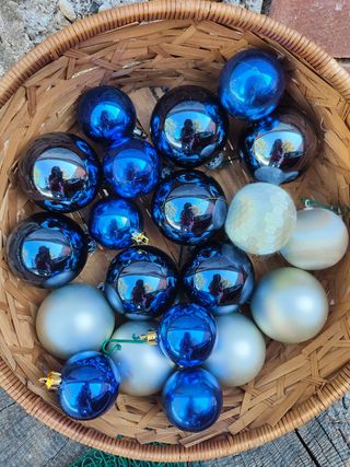 Set Palline Natalizie Argento e Bianco