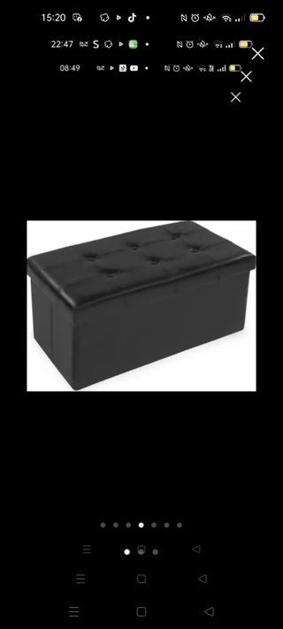 Pouf contenitore in pelle nero