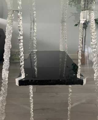 Mesa de centro cristal y mármol negro