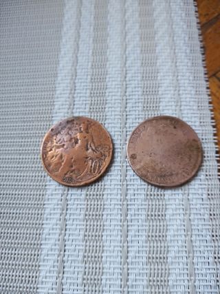 2 monedas antiguas Francia 