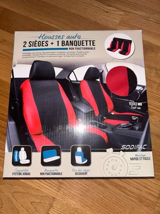 Fundas para coche 2 asientos + banqueta