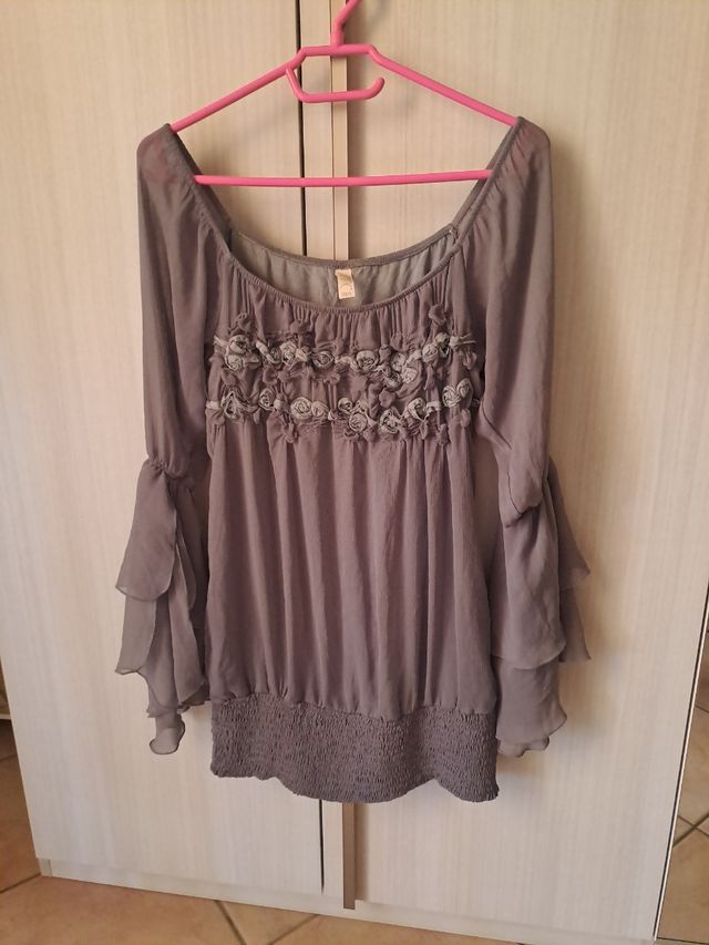 Maglia donna elegante grigia