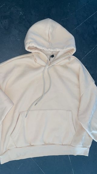 Felpa beige con cappuccio