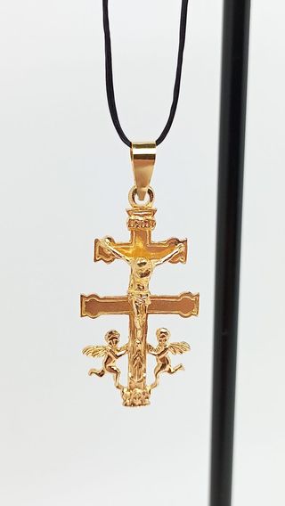 J-0762 Cruz de Caravaca Oro 18K