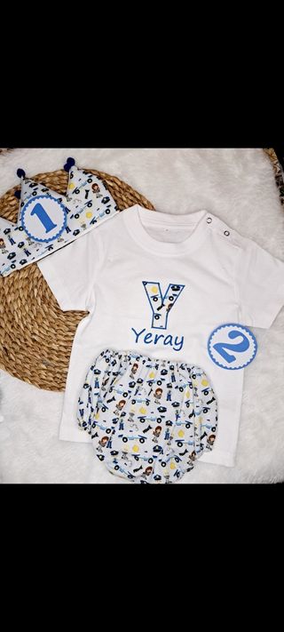 Conjunto cumpleaños policía niño