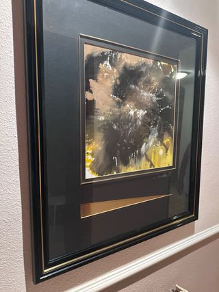 Cuadro moderno marco negro y dorado
