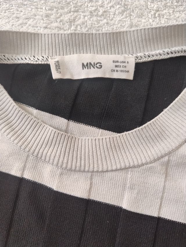 Camiseta Mango Rayas Canalé Talla S