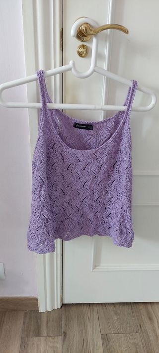 Top de punto Stradivarius Morado Talla S