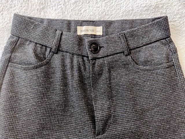 Pantalón lanilla Brownie pata de gallo gris