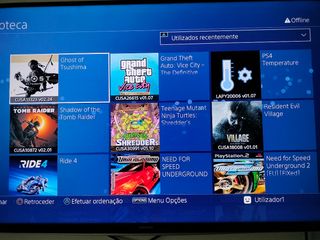 Ps4 Slim 1Tb 11.00 com cabo, comando e com jogos