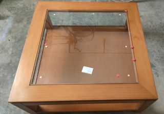 Mesa de centro de roble y cristal