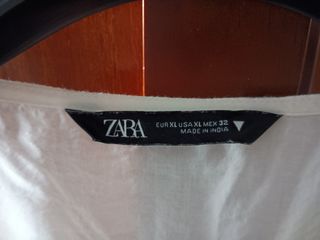 Blusa Zara Blanca Manga Larga