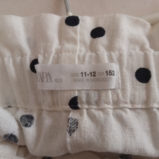 Pantalón Pirata Zara Blanco Lunares