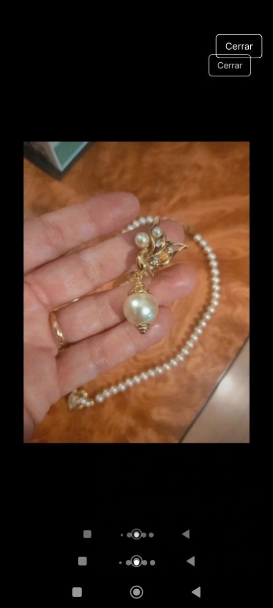 Gargantilla y pendientes Golgi perlas