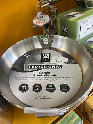 Sartén BRA Profesional 30cm Acero Inoxidable