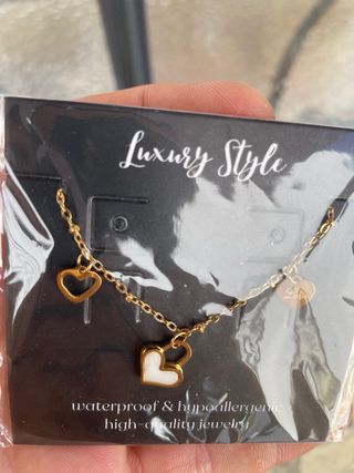 Pulsera Corazones Acero Baño Oro