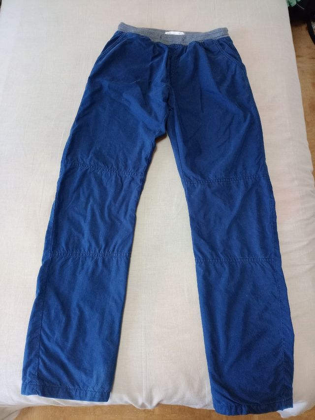 Pantalón forrado niño azul