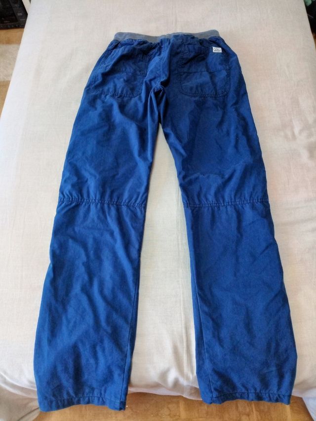 Pantalón forrado niño azul