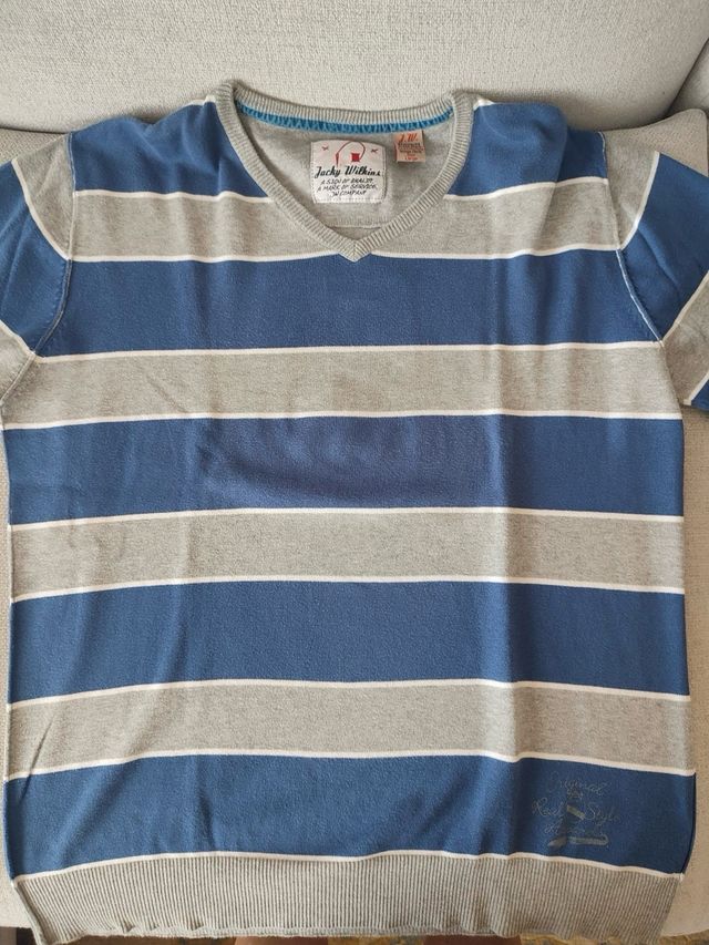 Jersey Jacky Wilkins Rayas Azul/Gris