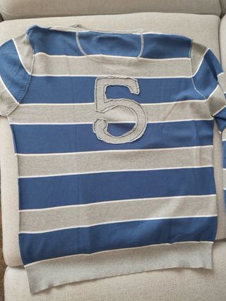 Jersey Jacky Wilkins Rayas Azul/Gris 