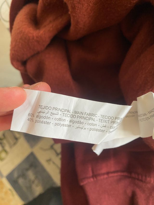 Sudadera Burdeos OUT SIDER Talla M