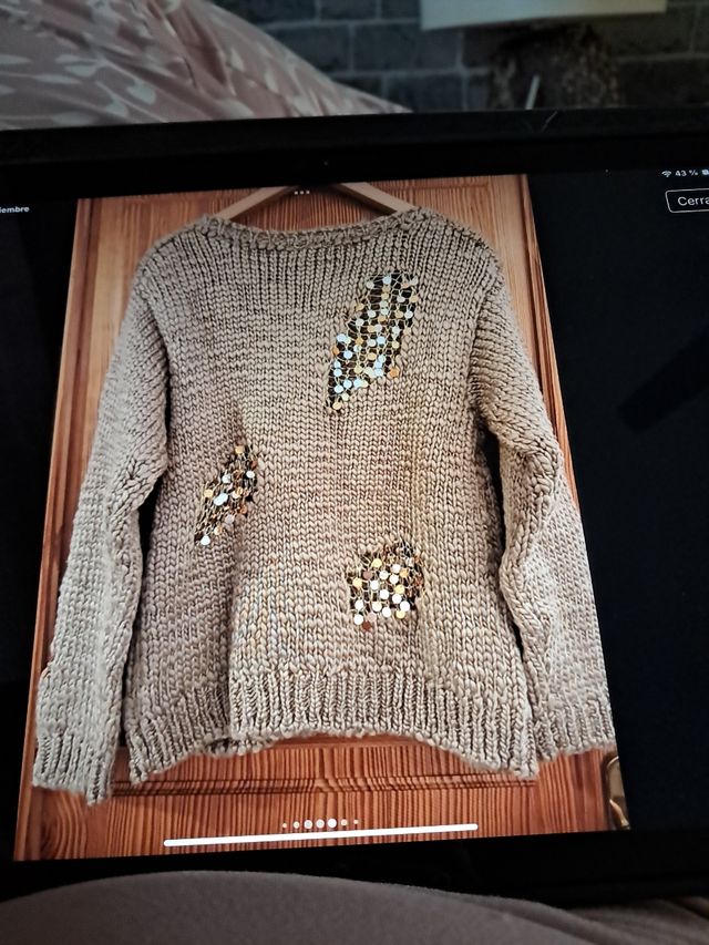 Jersey Zara lentejuelas beige