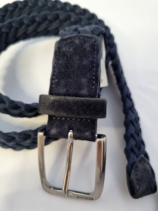 Cinturón trenzado Boggi Milano azul marino