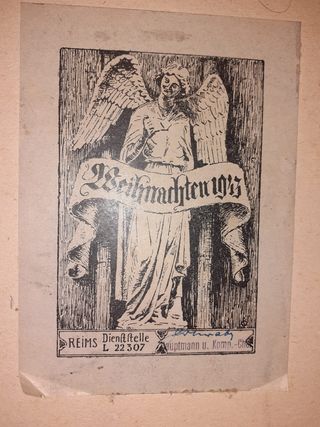 Litografía Antigua H. Handy con sellos del3Reich