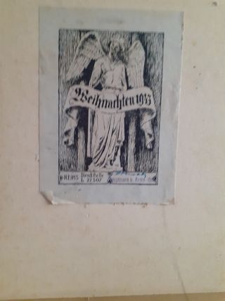 Litografía Antigua H. Handy con sellos del3Reich