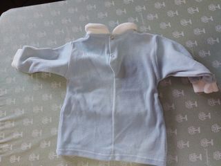 Completino ciniglia celeste 3 mesi nuovo con etich